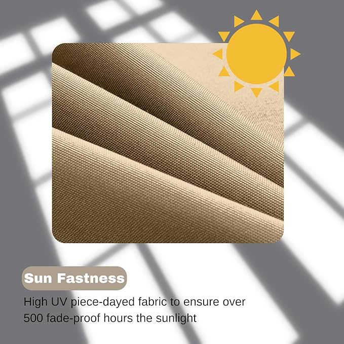 idee-home Outdoor Chair Cushions Set of 4, 19" x 19" x 3" Thick D-Shaped Patio Furniture Outdoor Seat Cushions Waterproof with Ties, Dining Pads