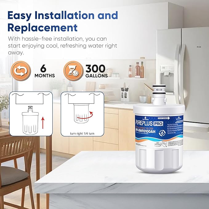 PUREPLUS PRO NSF/ANSI 53&42 Certified Refrigerator Water Filter Replacement