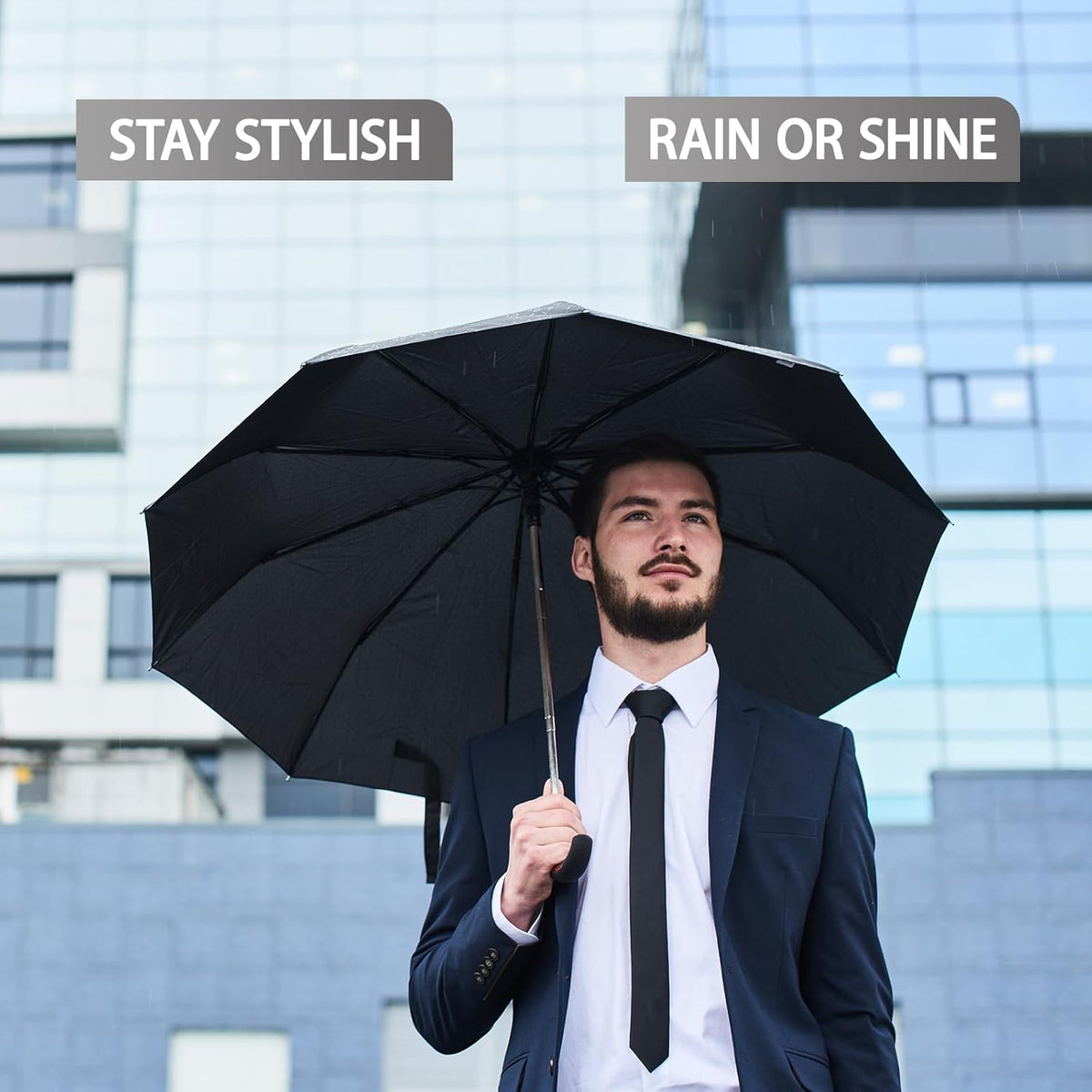 Windproof Travel Umbrella - Automatic, Compact, Windproof