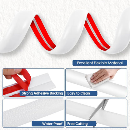 Floor Cord Cover for Wires on Floor Self Adhesive Cord Hider Floor Cable Management Wire Covers for Cords Protector Prevent Cable Trips Cord Cavity W 0.51" x H 0.31", White, 3.3Ft