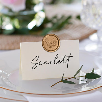 Handmade Wax Seal Stickers - Wedding Invitation Envelope Seal Stickers, 25 Pcs Self- Adhesive Stickers, Perfect for Invitation, Christmas, Gift Wrapping (Eucalyptus Style, Bronze Wax)