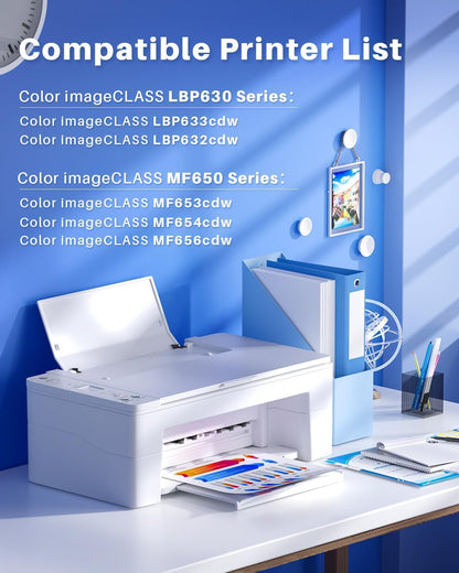 067H Toner Cartridge Set Compatible Replacement for Canon CRG-067H 067 Toner Work with imageCLASS MF654Cdw MF656Cdw MF653Cdw LBP633Cdw LBP632Cdw Printer (4 Pack,BK/C/M/Y)
