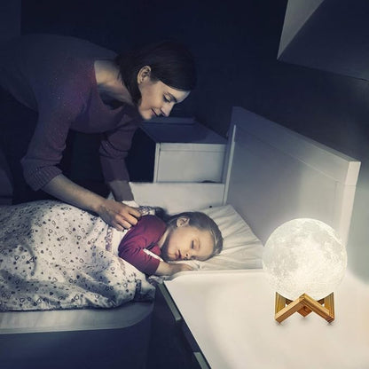 PRUGNA Moon Lamp, 1200mAh Ultra-Long Endurance Night Light, 7.1" 16 Colors LED