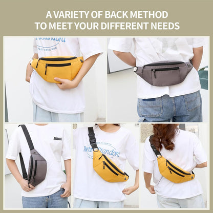 DAITET Crossbody Fanny Pack for Men&Women,Large Waist Bag & Hip Bum Bag with Adjustable Strap for Outdoors Workout Traveling Casual Running Hiking Cycling