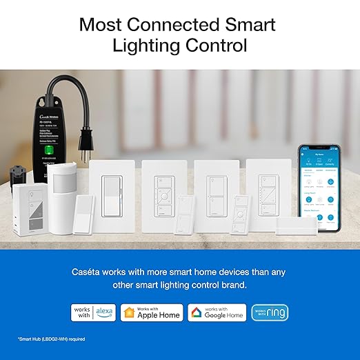 Lutron Caseta Original Smart Dimmer Switch Kit w/ Hub,