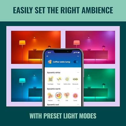 WiZ 40W B12 Candle Bulb Light, 6-Pack Smart Bulbs, Indoor E12 LED Color Changing Lights, Connects to Wi-Fi, Control with Voice, App, Activate by Motion, Matter Compatible