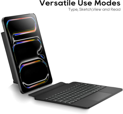 Detachable Keyboard Case for Apple 2025 iPad Air 13-inch (M3-M2) and iPad Pro 12.9-inch (6th-3rd Gen): Wireless Backlit Keyboard with Trackpad, Magnetic Protective Cover