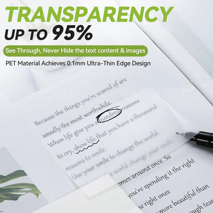 Transparent Sticky Notes with Marker Pen, Tecolu 7 Pads Clear Sticky Note 3x3, 5X The Sticking Power Translucent Sticky Note Pad, Waterproof & See-Through