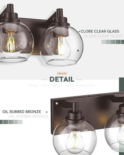 METWET Bathroom Light Fixtures Over Mirror, 5-Light Oil Rubbed Bronze Bathroom