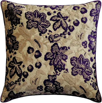 The HomeCentric King/Queen/Twin Purple Designer King 90"x18" Bed Runner with Pillow Cover, Floral, Velvet Bed Scarf on Velvet Fabric - Plum Petal