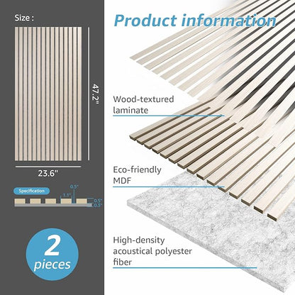 Art3d 2 Wood Slat Acoustic Panels