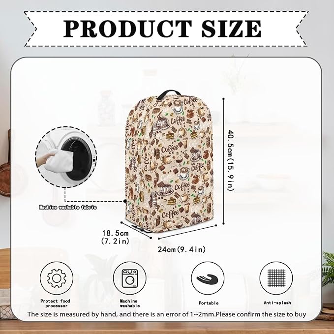 Tea Coffee Blender Dust Cover for Stand Mixer Appliance, Anti Fingerprint Polyester Dust Proof Stain Resistant Blender Covers for Home Kitchen