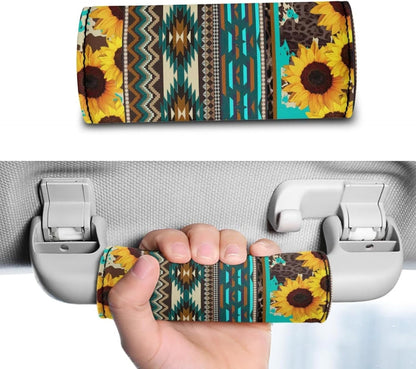Sunflower Luggage Handle Wraps for Suitcase,2 Pcs Luggage Tags Geometric Suitcase Tags Identifiers for Women Girls Portable Suitcase Protective Handle Cover Reusable