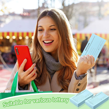 Kosiz 2000 Raffle Ticket Sheet 8 Pad 5.24" x 2.76" Enter to Win Blank Entry Form for Contest Collect Name Phone Number Email Address for School Event Ballot Network Marketing(Light Blue)