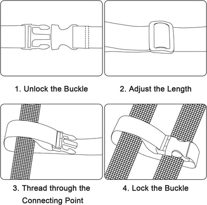 Wisdompro 2 Pcs Add a Bag Luggage Strap, Heavy Duty Adjustable Suitcase Belt Travel Attachment Travel Accessories for Connecting Your Luggage Together - Khaki