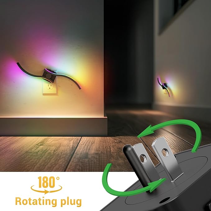 L LOHAS LED Night Light, 2 Pack Night Lights Plug into Wall, Modern Nightlight