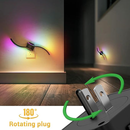 L LOHAS LED Night Light, 2 Pack Night Lights Plug into Wall, Modern Nightlight