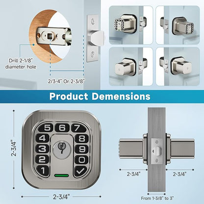 Richelock Fingerprint Door knob, Smart Biometric Door Lock