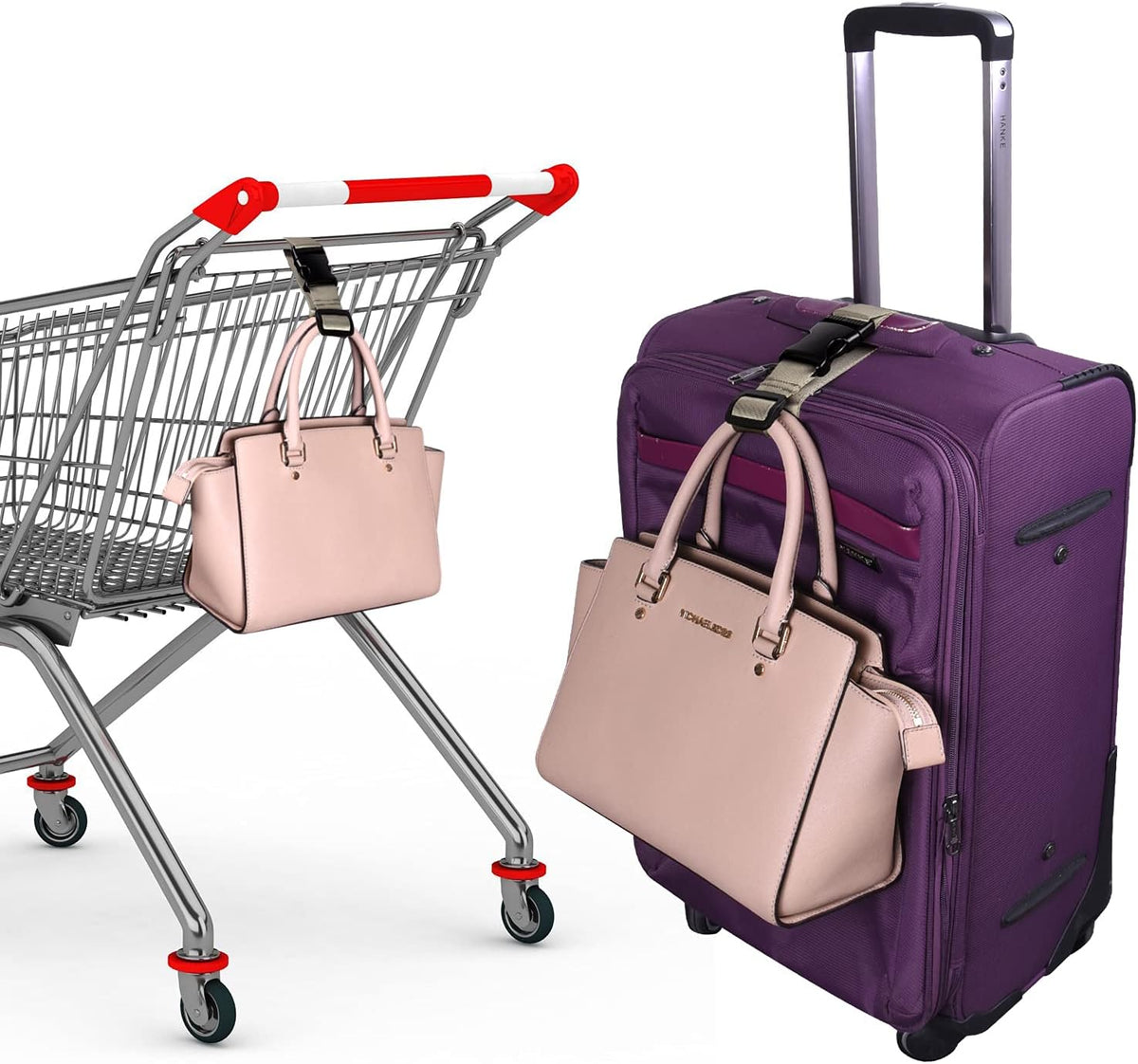 Wisdompro 2 Pcs Add a Bag Luggage Strap, Heavy Duty Adjustable Suitcase Belt Travel Attachment Travel Accessories for Connecting Your Luggage Together - Khaki