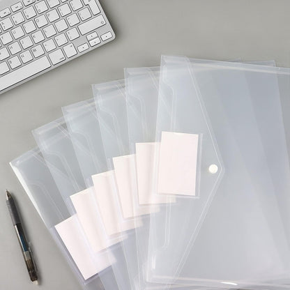 6 Pack Clear Document Folders Plastic Envelopes Poly Envelopes File Envelopes with Label Pocket and Snap Button for Home Work Office Organization, Letter Size/A4 Size, White