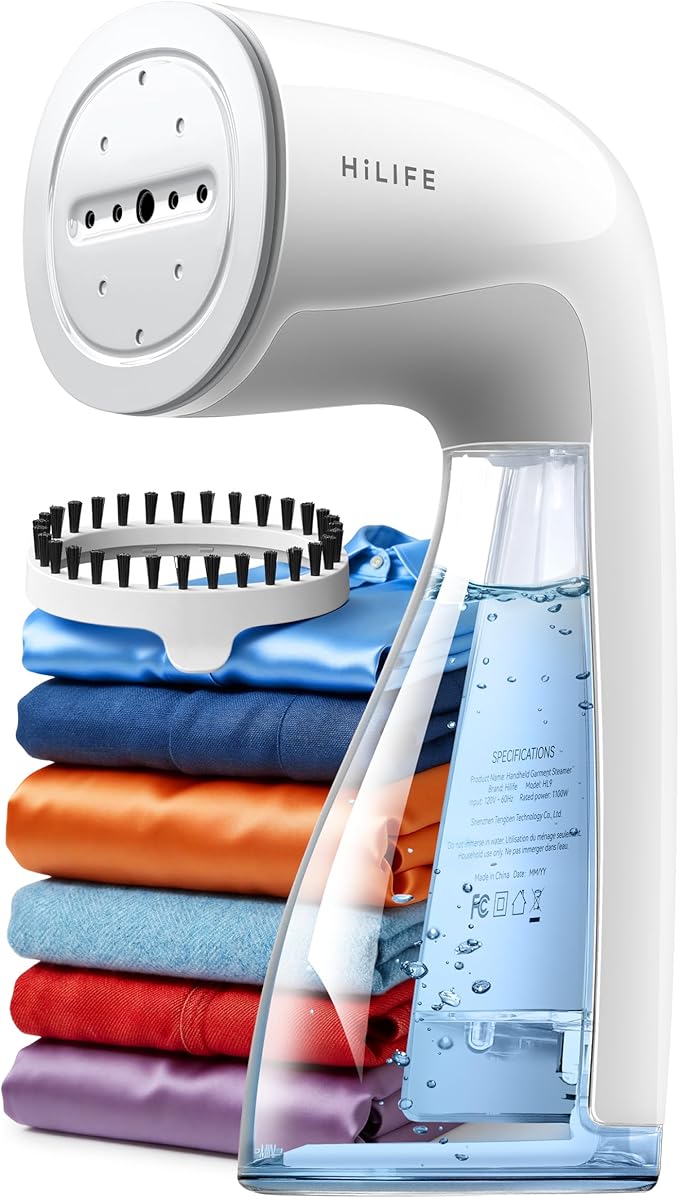 HiLIFE Upgraded Steamer for Clothes, Handheld Portable Design, 1100W Powerful