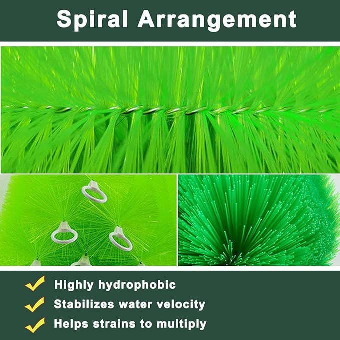 30 Packs Filter Brushes Aquarium Brushes Set for Koi Pond Water Garden Outdoor Pond Skimmers Brush Filter Cleaning Brush 24 Inch by 4.7 Inch (Green)