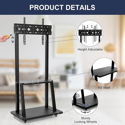 Maiproo Rolling TV Stand with Wheels