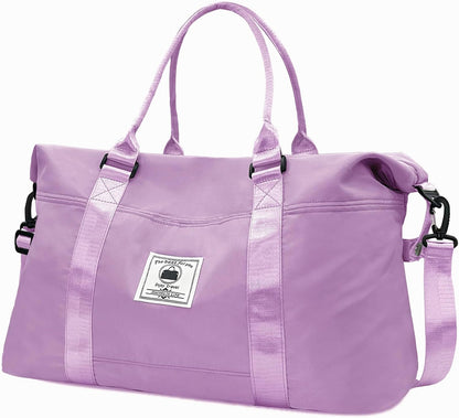 Travel Duffle Bag, Waterproof Sport Tote Gym Bag for Women Men, Overnight Weekender Carry On Bag with Wet Pocket