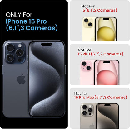 FireNova Designed for iPhone 15 Pro Case, Silicone Upgraded [Camera Protection] Phone Case with [2 Screen Protectors], Soft Anti-Scratch Microfiber Lining Inside, 6.1 inch, Sky Blue