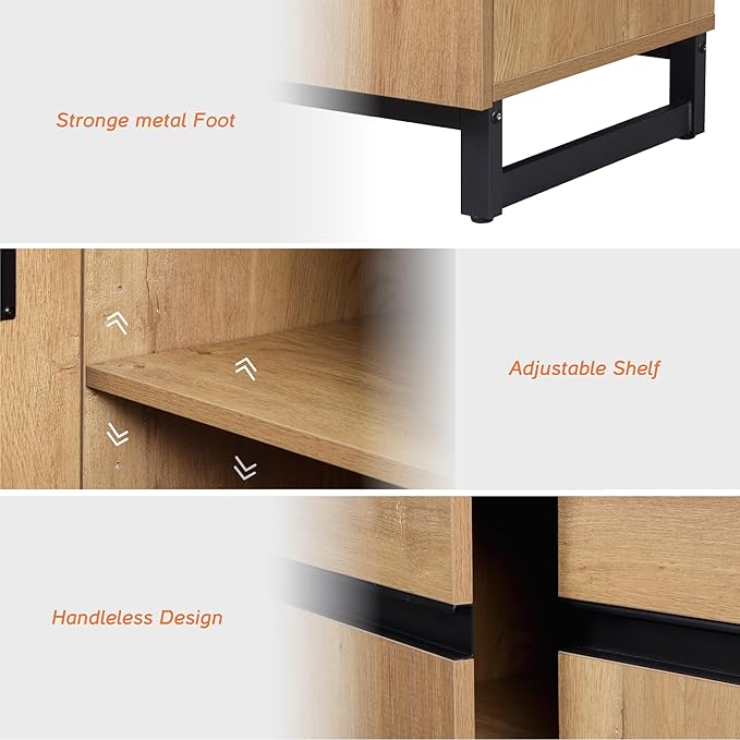 WAMPAT Modern TV Stand for TVs up to 120 inch, 4 in 1 Wood Entertainment Center