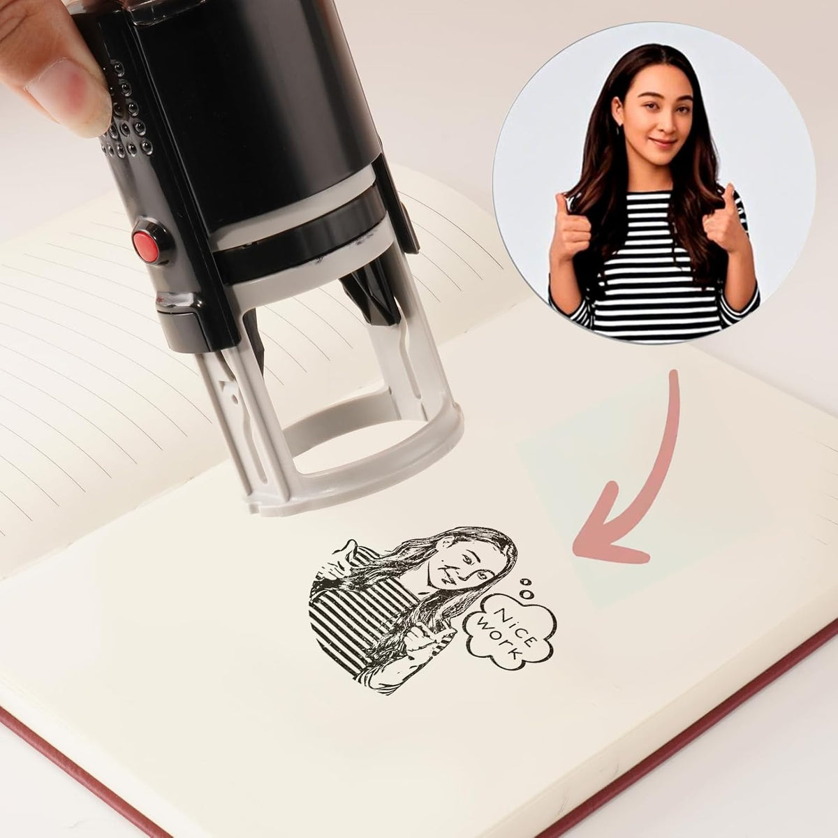 Custom Logo Embosser | Personalized Book Embosser | Self Ink Rubber Stamp from The Library of | Customizable Stamp (Upload Logo 7)
