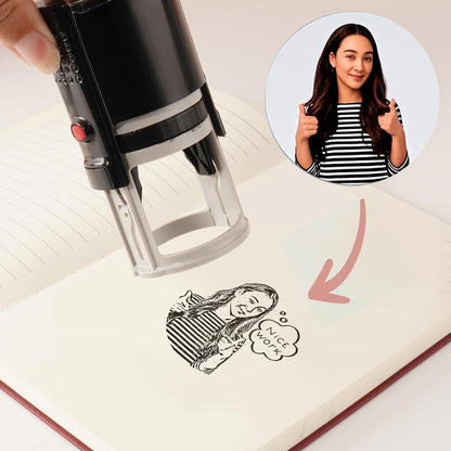 Custom Logo Embosser | Personalized Book Embosser | Self Ink Rubber Stamp from The Library of | Customizable Stamp (Upload Logo 7)