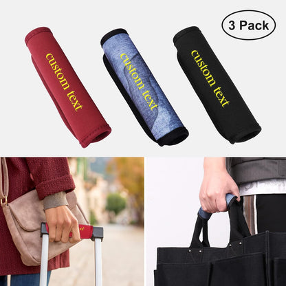 Luggage Handle Wraps Personalized Custom Embroidered Name for Suitcase Travel Luggage Identifiers/Tags/Marker/Grips (Blue)