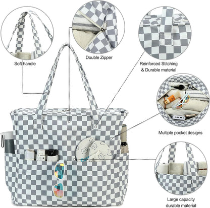 Bluboon Waterproof Beach Tote Pool Bags for Women Ladies Extra Large Carry On Bag With Wet Compartment for Weekender Travel