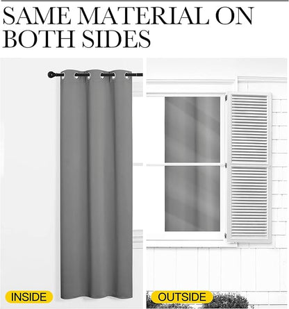 NICETOWN Silver Grey Room Darkening Curtain Panels 86" Long for RV, Play Room, Studio, Heat Block Out and Keep Warm Drapes Window Treatment Drapes for Doorway Entryway Patio (55" Width, 2 Panels)