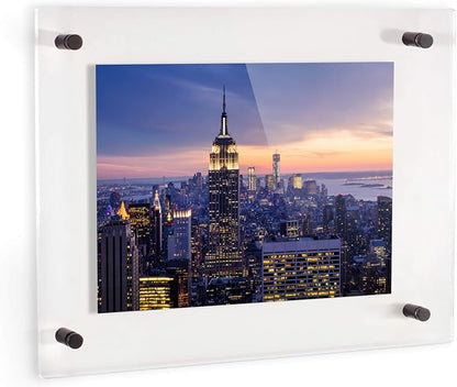 ArtToFrames 17x23 Inch Double Panel Floating Acrylic Picture Frame comes