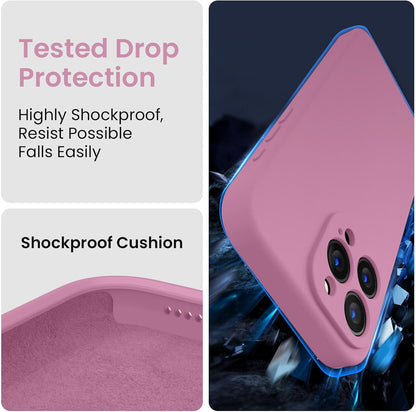 FireNova Designed for iPhone 15 Pro Case, Silicone Upgraded [Camera Protection] Phone Case with [2 Screen Protectors], Soft Anti-Scratch Microfiber Lining Inside, 6.1 inch, Lilac Purple