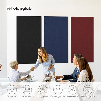 Olanglab Acoustic Panels 2 Pack, Fabric Wrapped Sound Proof Foam Panels