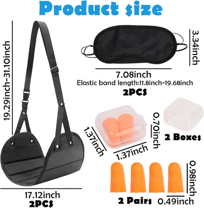 2PCS Foot Hammock Airplane Travel, Leg Rest Sling for Plane Travel