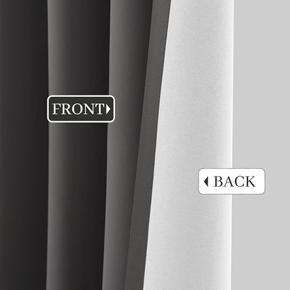 Yakamok Room Darkening 100% Blackout Curtains Grommet Window Treatments with 2 Thick Layers-Charcoal Grey Thermal Insulated Drapes Set of 2 Panels for Bedroom Living Room 52 Inches by 63 Inches Length