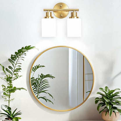 Guliaofo 2-Light Vanity Lights, Brushed Gold Bathroom Light Fixture