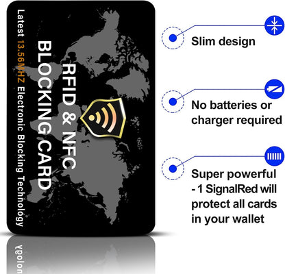 SaiTech IT 5 Pack RFID Blocking Card NFC Contactless Debit/Credit Card ATM Passport Protector ideal for Men & women slim with World map design perfectly fit in wallet(Black)