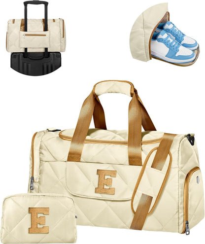 Gifts for Teenage Girls, Monogram Duffle Bag for Travel, Overnight, Girls Trips Gifts Favors, Weekender Bag with Makeup Bag, Travel Essentials, Gift for Birthday, Christmas, Valentines Day