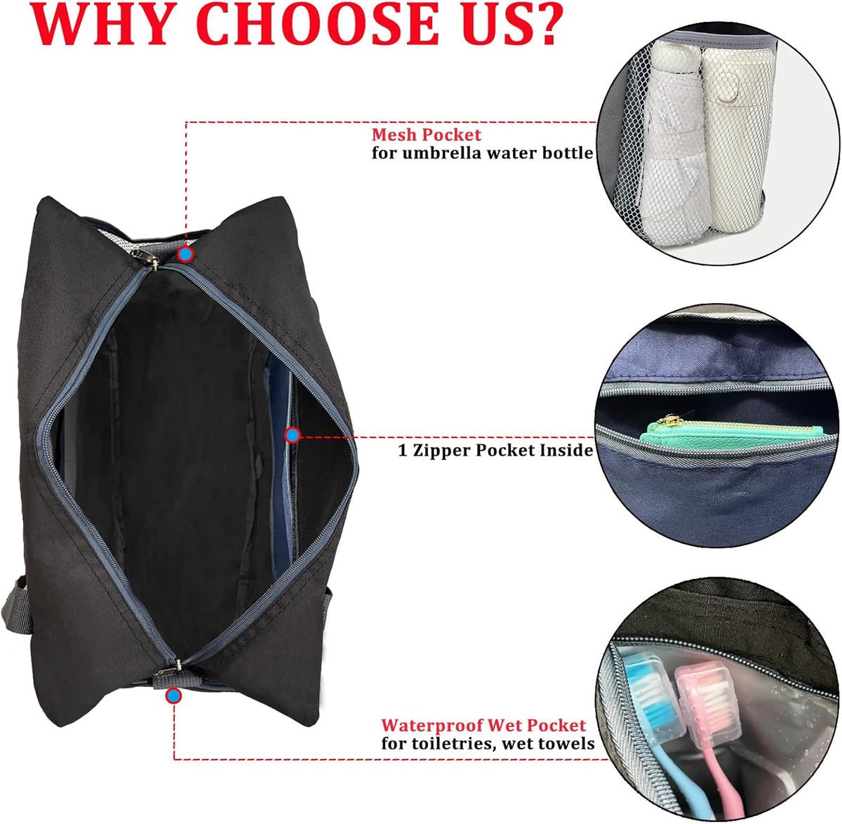 For Spirit Airlines Personal Item Bag 18x14x8 with Wet Pocket Foldable Travel Duffel Bag Underseat Carry on for Men & Women