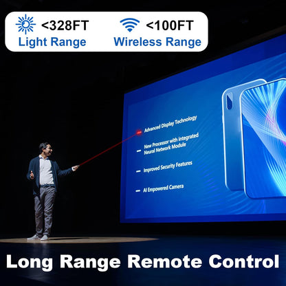 USB-C/USB-A Laser Pointer for Presentation Clicker PowerPoint Wireless Presenter Remote, Google Slide Advancer Projector Smart Board Slideshow Power Point PPT Clicker for Mac/Laptop/Computer/Office
