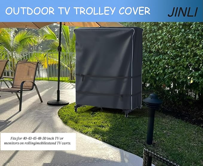 JINLI 45-50 inch outdoor TV trolley cover, courtyard TV cover, Oxford fabric