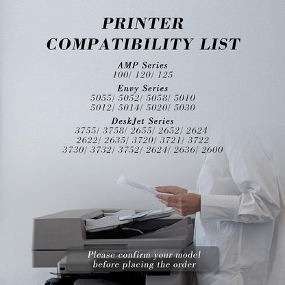 Printer Ink 65 XL Black Ink Cartridge Replacement for HP Ink 65 for HP 65XL HP65XL HP65 Black Ink Cartridge HP65XL for 5000 5055 5052 5014 5010 5070 3755 3700 3772 3752 2622 2652 2655 2600 2640