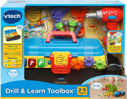 VTech Learning Drill and Toolbox for Toddlers, Includes Electronic Fix-it Tray and Working Drill, Ages 3+