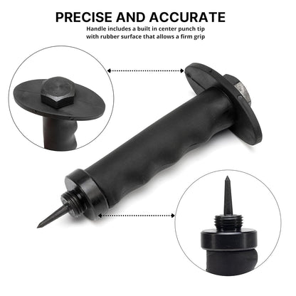 NEIKO 02604A Hole Punch Set | SAE & Metric, 3/16” – 1-3/8” & 5 – 35mm | 14 Piece Sharp Hollow Hole Punch Kit, Gasket Cutting Puncher, Foam Cutter, & Leather Hole Punches | 6” Interchangeable