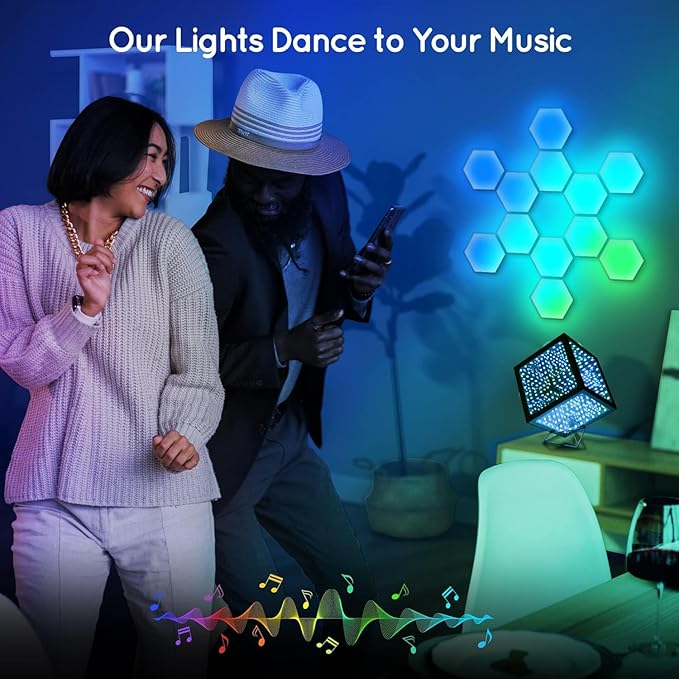 Heepulor Infinity Hyper Cube LED Table Lamp, Color-Changing Music-Sync